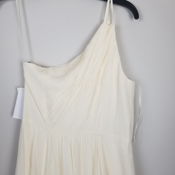 H Halston one shoulder gown cream - Picture 6 of 7
